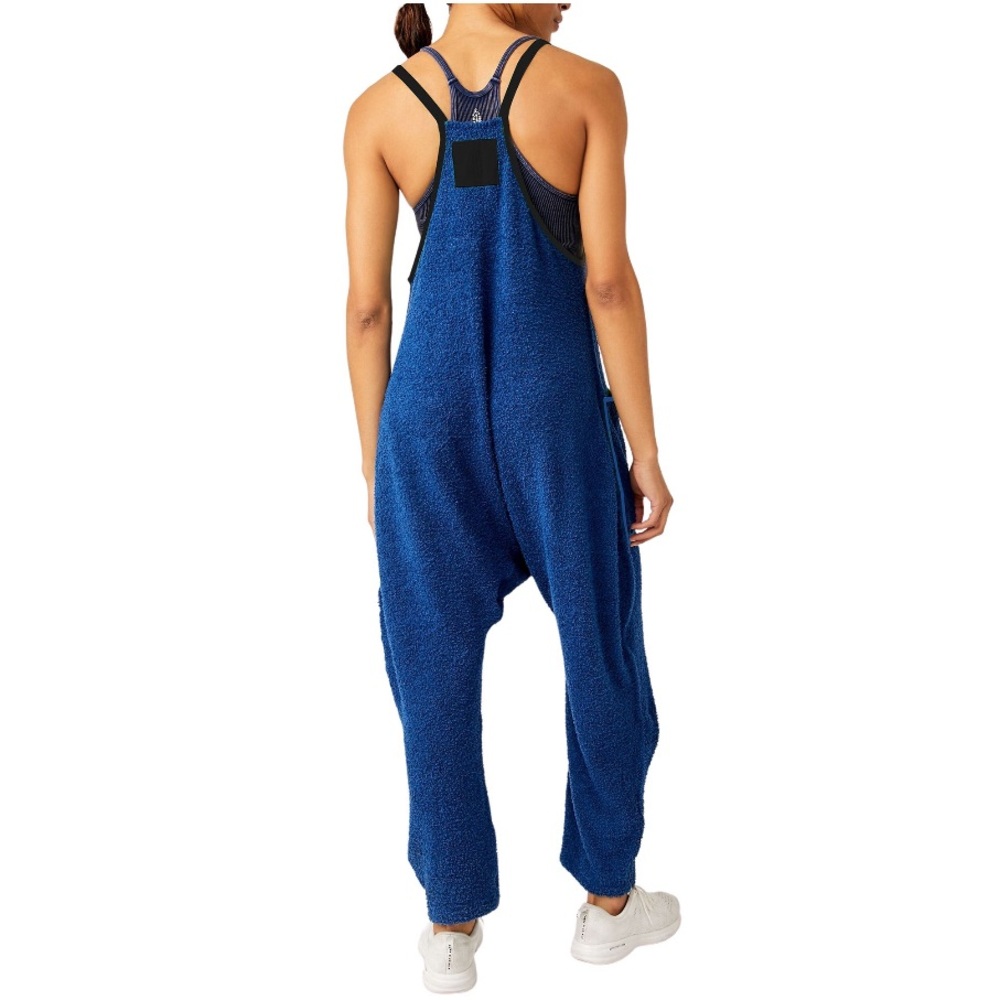 FP Movement by Free People Navy Fleece Drop-Crotch Jumpsuit - Picture 3 of 7
